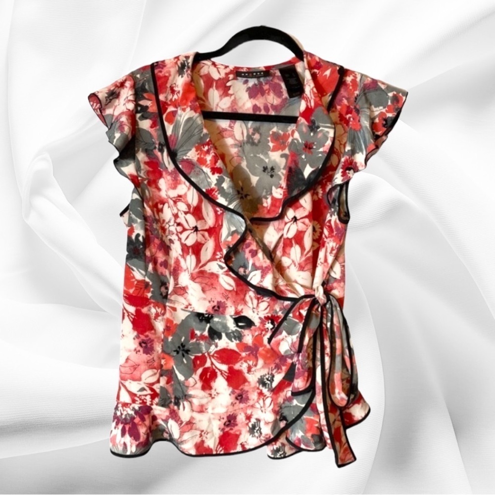 Axcess by Liz Claiborne wrapper blouse size L